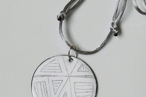 Geometric-Graphite-Enamel-Pendant