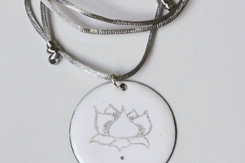 Graphite-Lotus-Enamel-Pendant