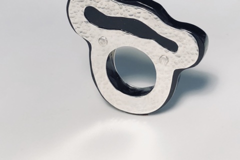 The Cloud Ring -Hammered Side